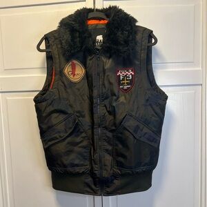 American Stitch Camouflage Vest With Removable Faux Fur Collar Size Mens Medium